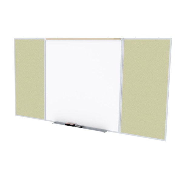 Combo Whiteboard/Bulletin, Mag Por/Vnyl, Styl D, 4 ft H x 10 ft W, Caramel
